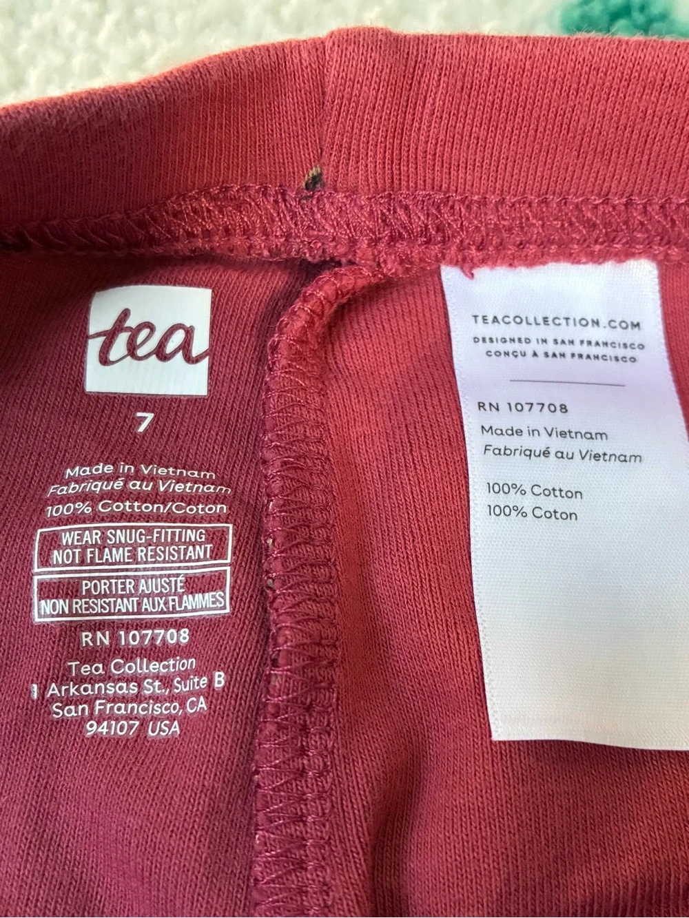 Tea Collection Goodnight Pajamas in Swedish Reindeer (Red) Size 7